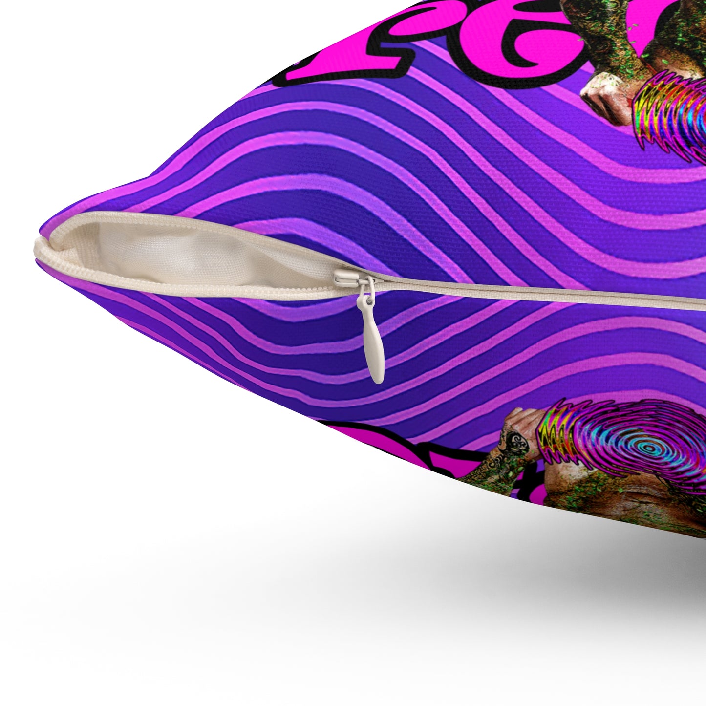 hoes b4 bros - Spun Polyester Square Pillow - (purple wave)