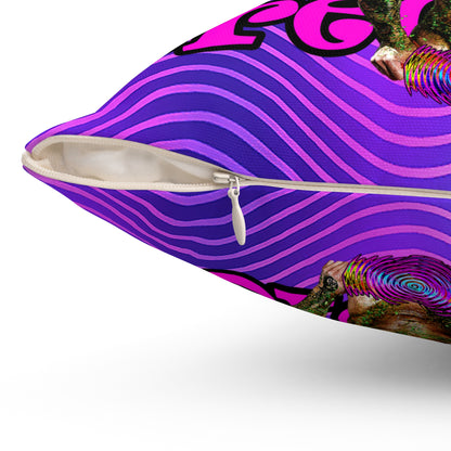 hoes b4 bros - Spun Polyester Square Pillow - (purple wave)