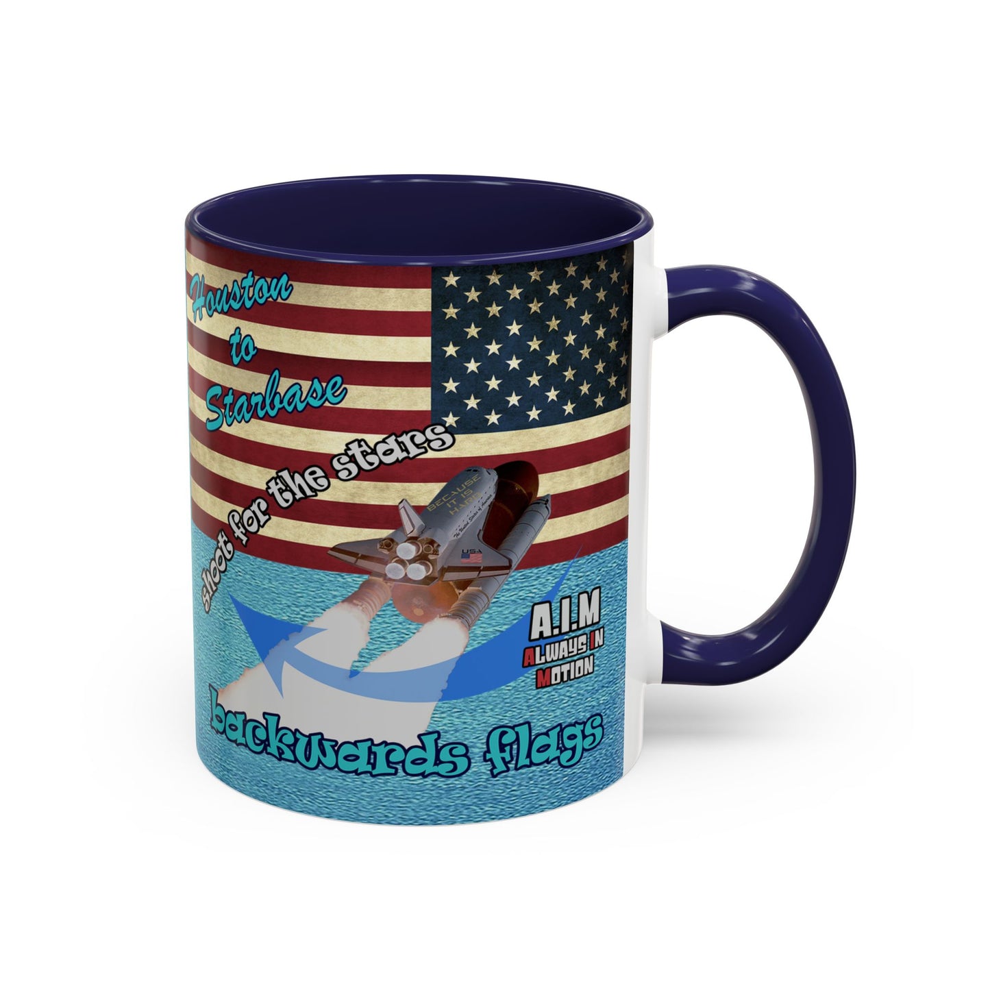 shoot for the stars - Accent Mug (faded blue)