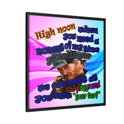 high noon - framed canvas art (light blue-pink wave)