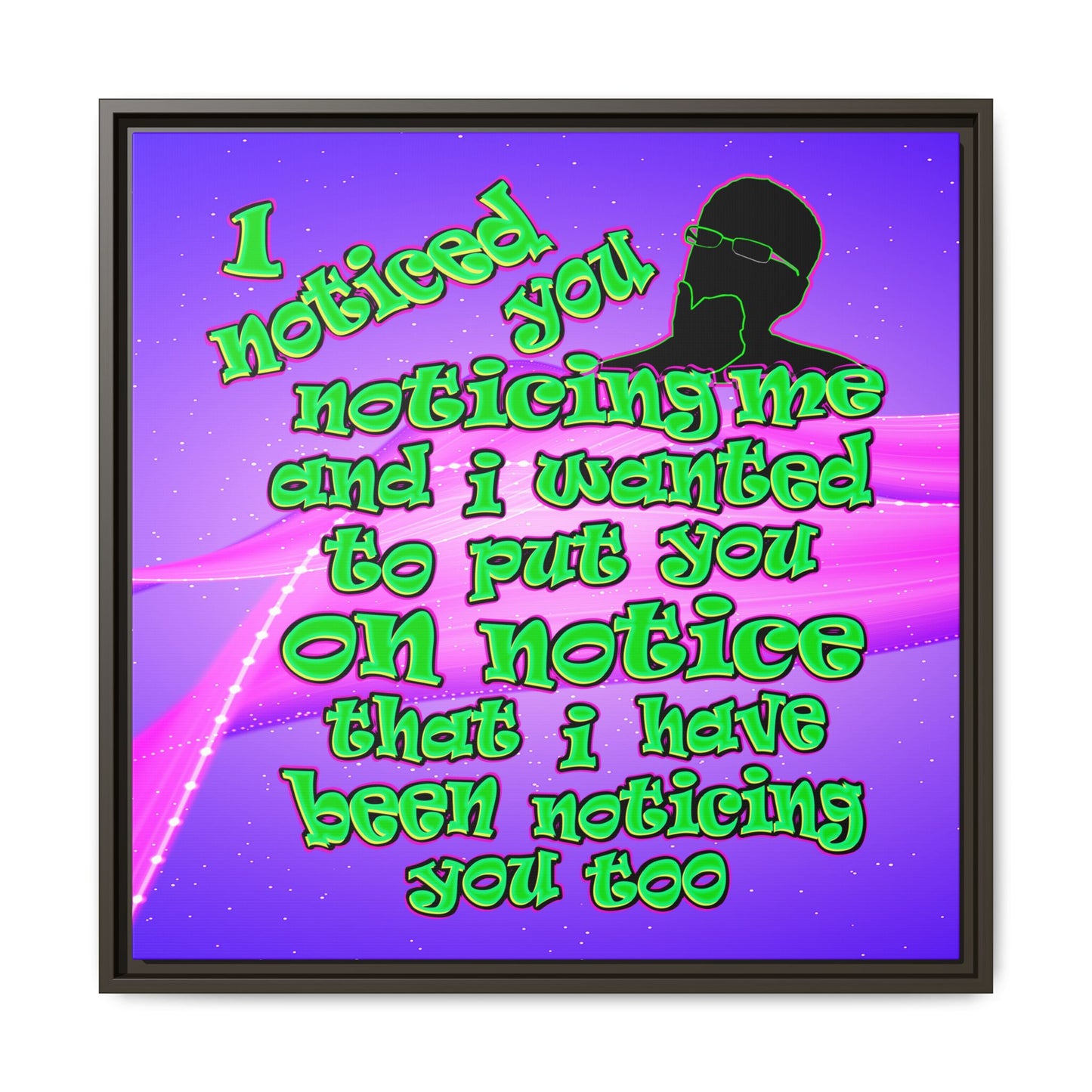 noticed you noticing - framed canvas art (purple-pink wave)