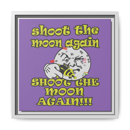 shoot the moon again - framed canvas art (light purple)