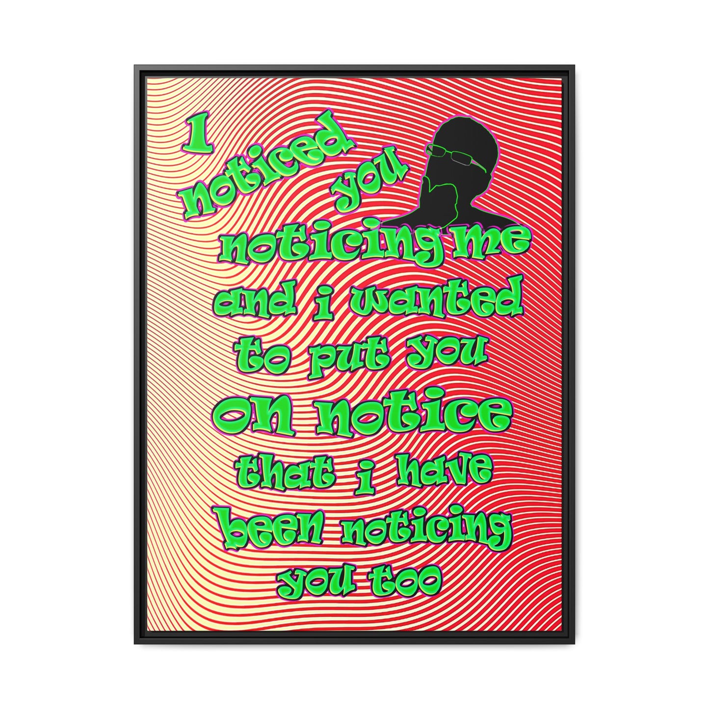 noticed you noticing - framed canvas art (yellow-orange wave)