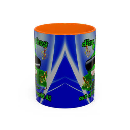disc jockey - Accent Mug (blue-white wave)