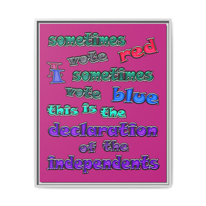 declaration of the independents - framed canvas art (pink)