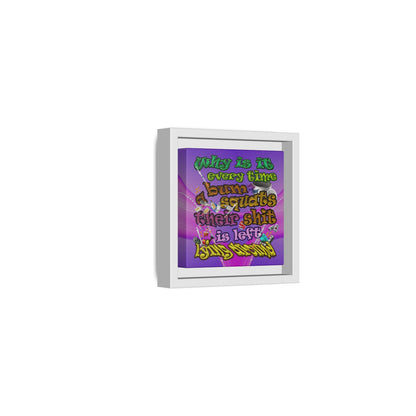 the bum's shit - framed canvas art (purple-pink wave)