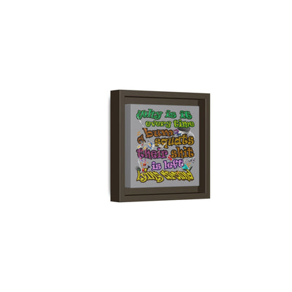 the bum's shit - framed canvas art (grey)