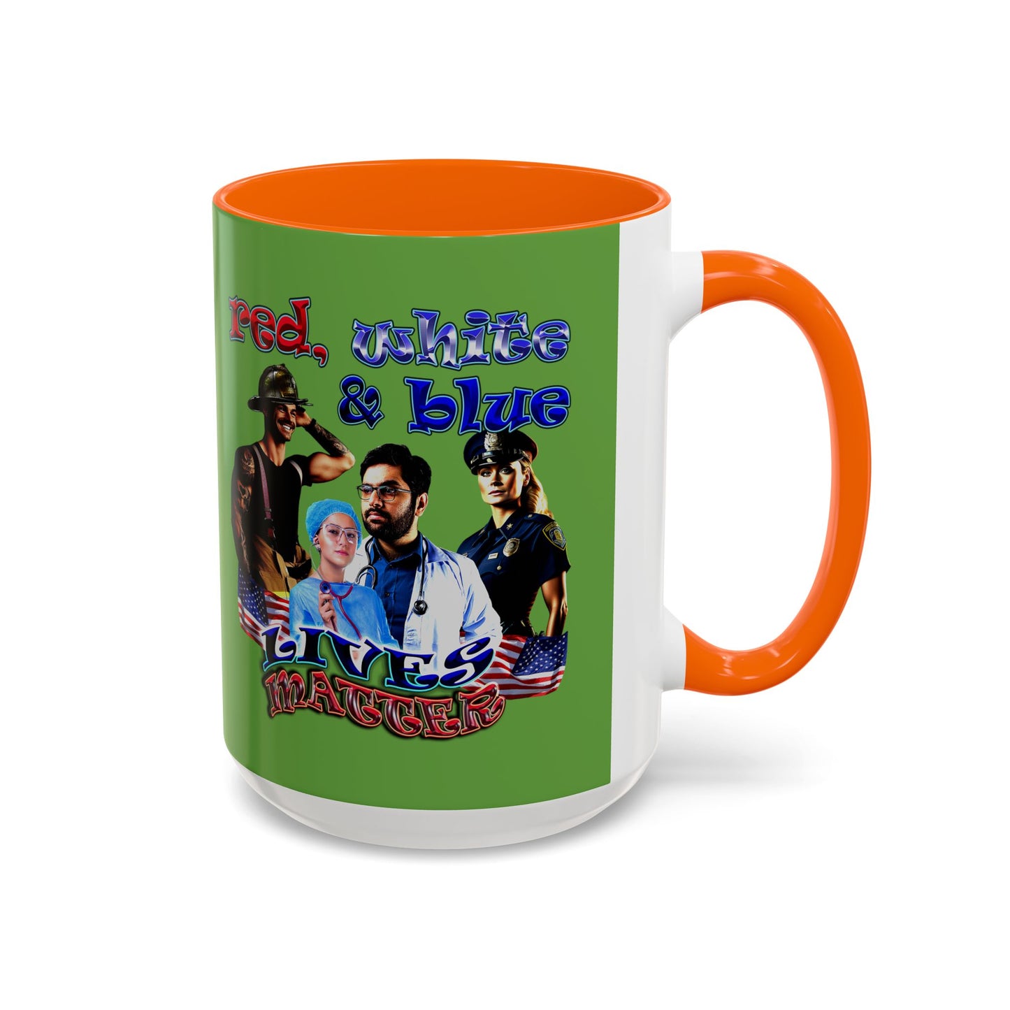 rw&b lives matter - Accent Mug (green)