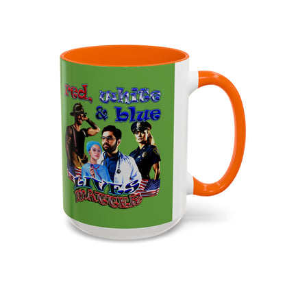 rw&b lives matter - Accent Mug (green)