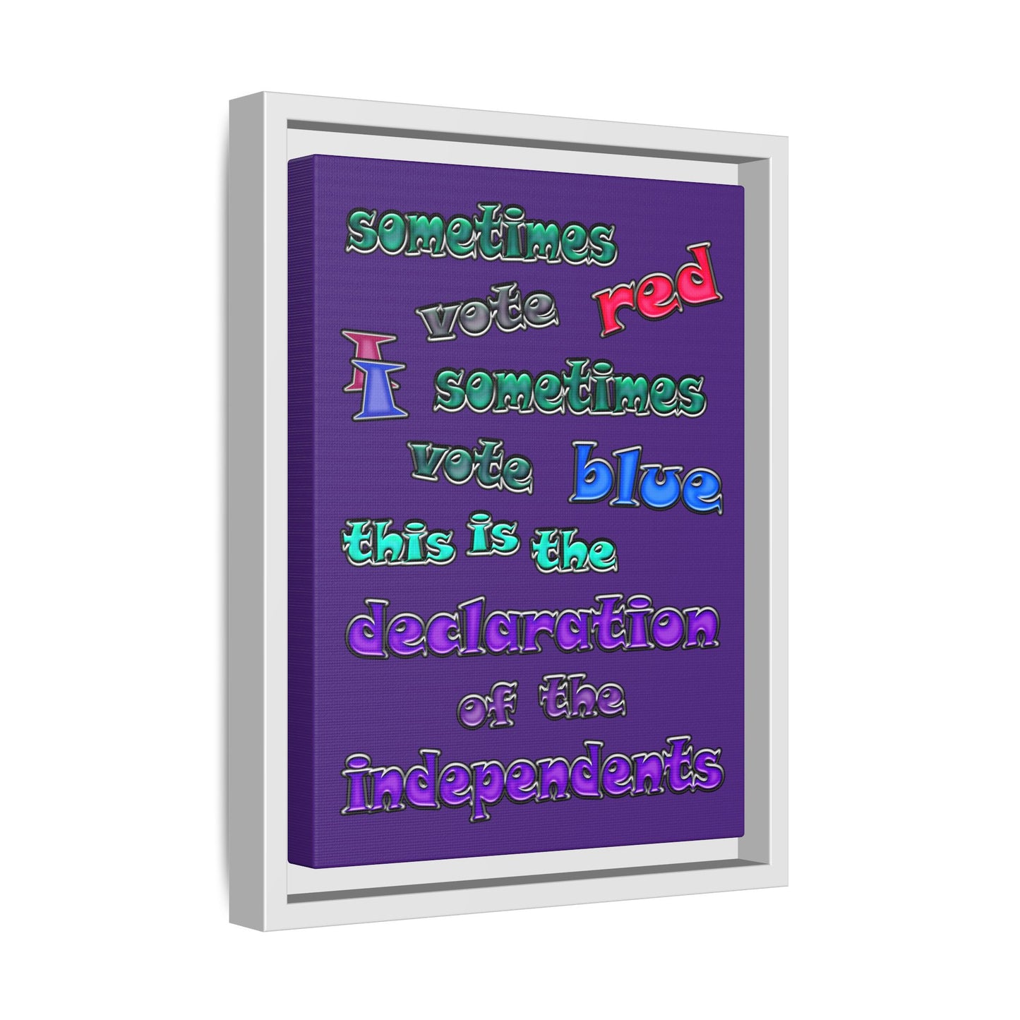 declaration of the independents - framed canvas art (purple)