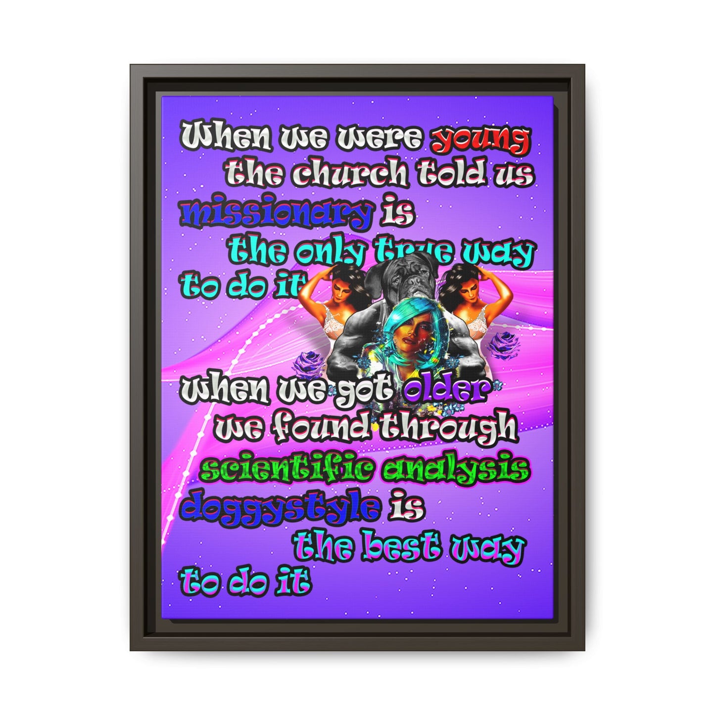 doggystyle - framed canvas art (purple-pink wave)