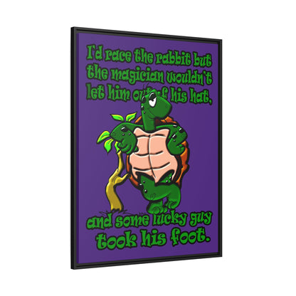turtle race - framed canvas art (purple)