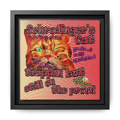 schrodinger's cat - framed canvas art (yellow-orange wave)