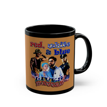 rw&b lives matter - Black Mug (light brown)