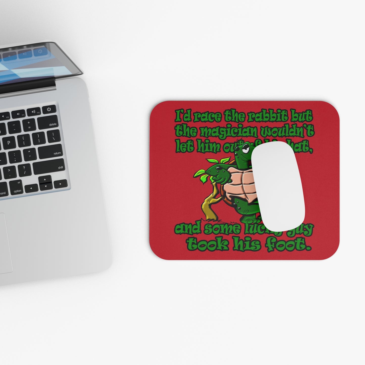 turtle race - Mouse Pad (Rectangle) (dark red)