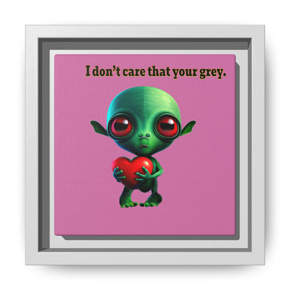 I don't care that your grey - framed canvas art (light pink)
