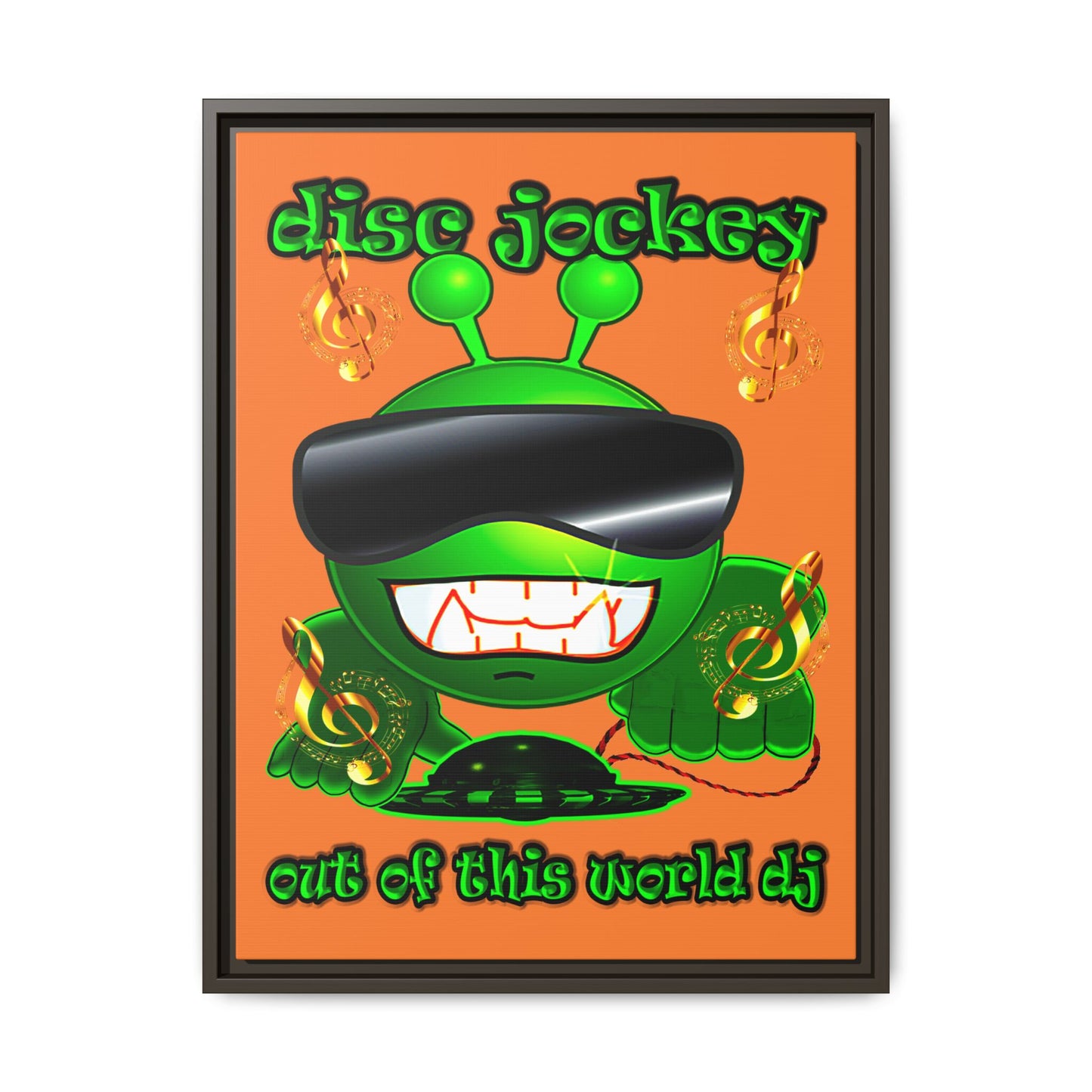 disc jockey - framed canvas art (crusta)