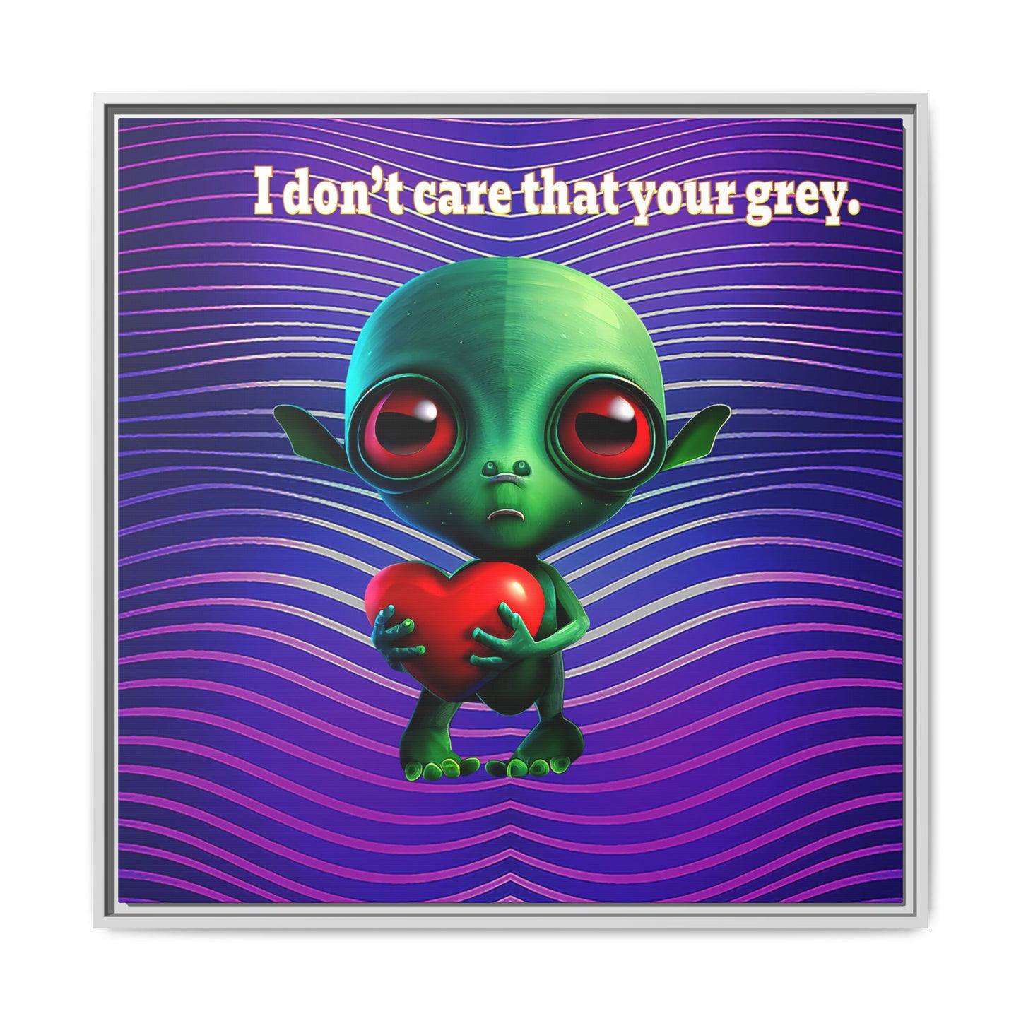 I don't care that your grey - framed canvas art (purple wave)