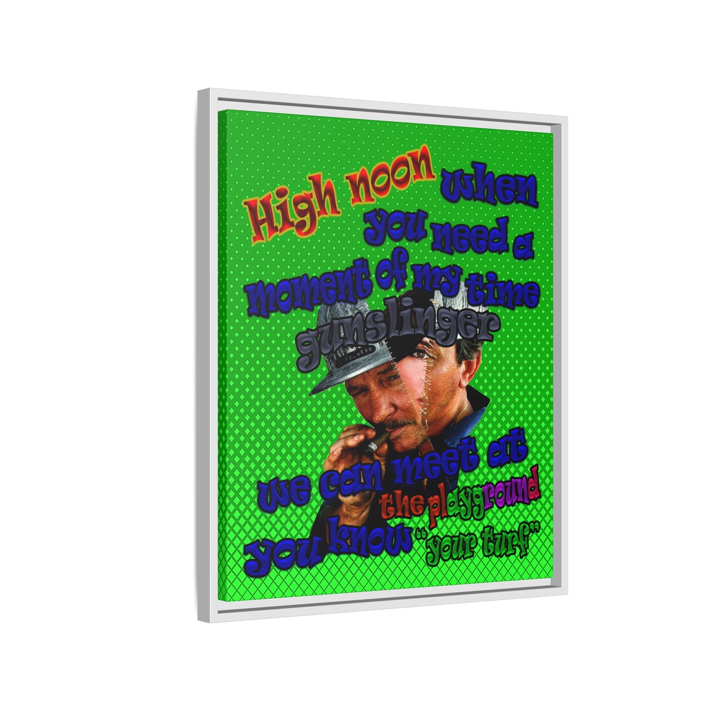 high noon - framed canvas art (logo green)