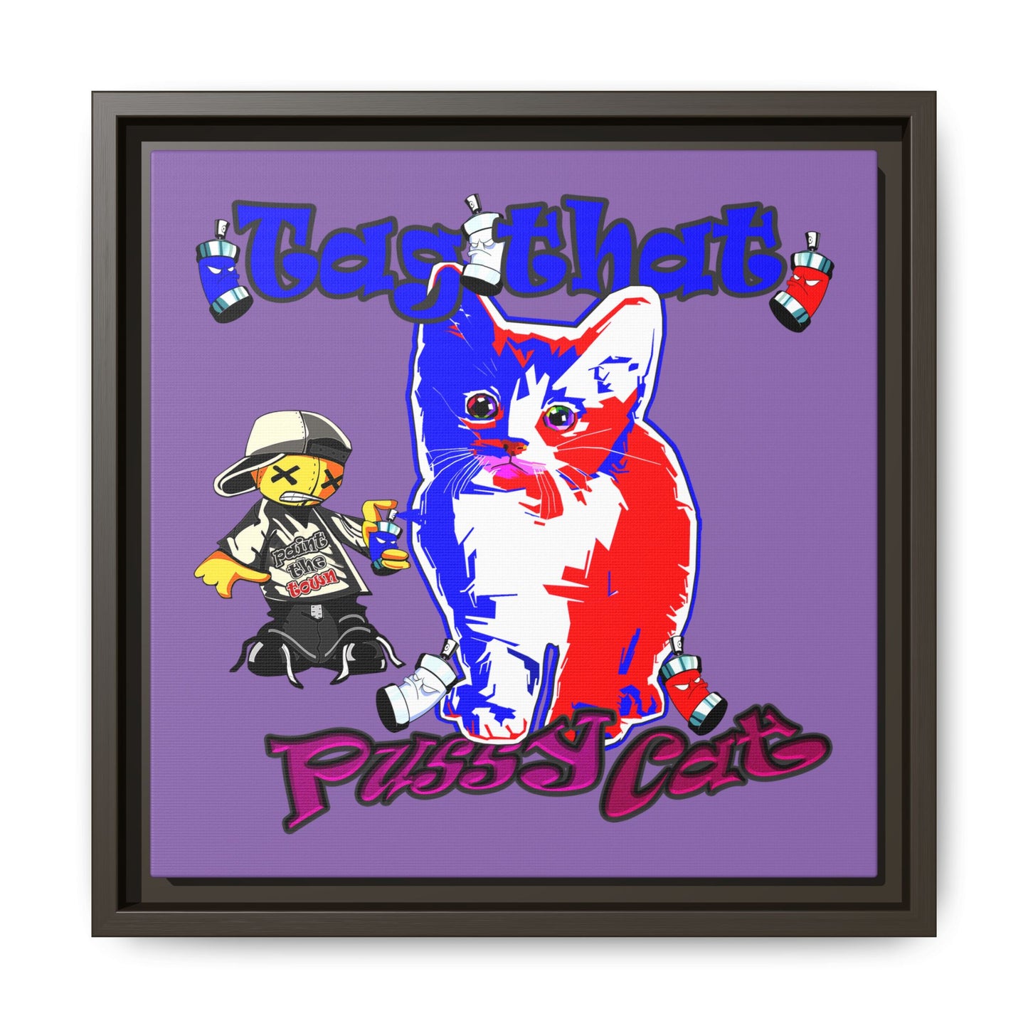 tag that - framed canvas art (light purple)