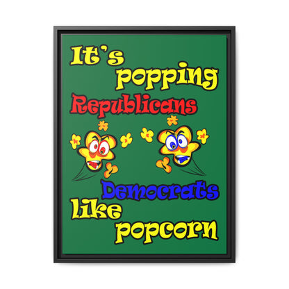 popping like popcorn - framed canvas art (dark green)