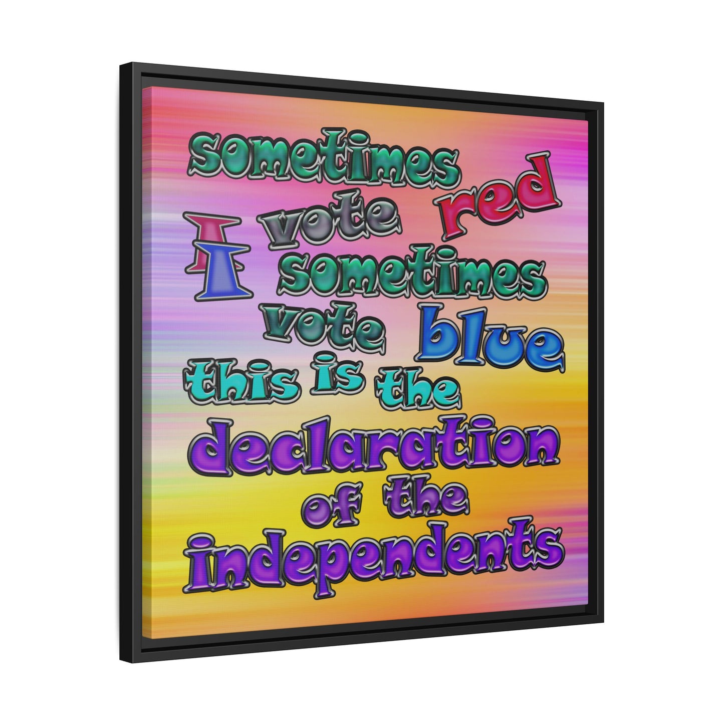 declaration of the independents - framed canvas art (color blur)