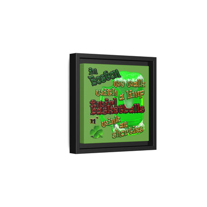 celtics logo - framed canvas art (green)
