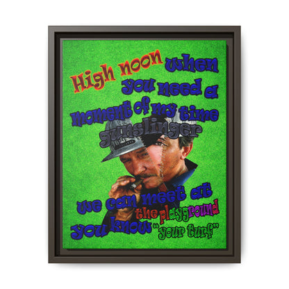 high noon - framed canvas art (green turf)