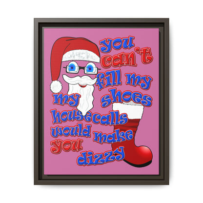 santa's shoes - framed canvas art (light pink)