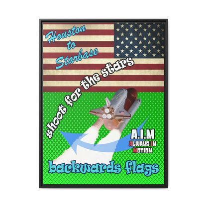 shoot for the stars - framed canvas art (logo green)