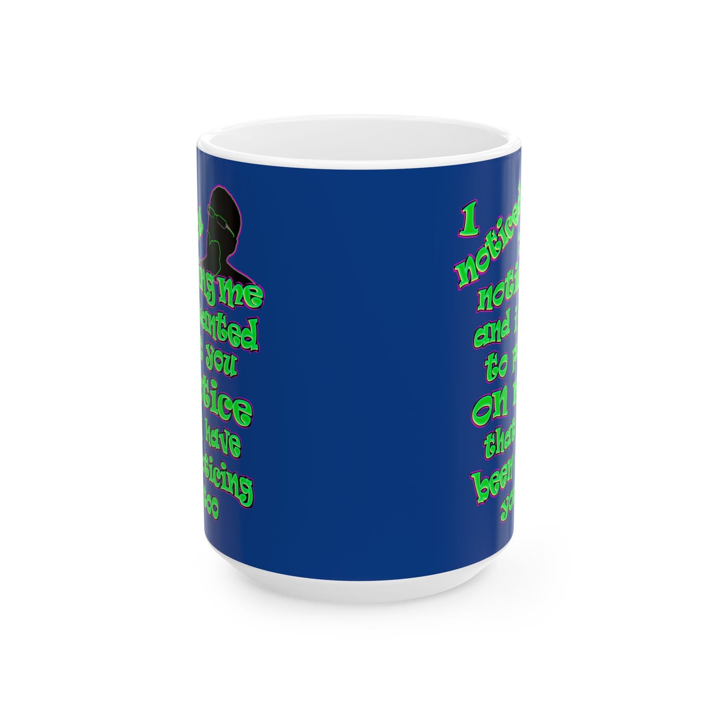 noticed you noticing - White Mug (dark blue)