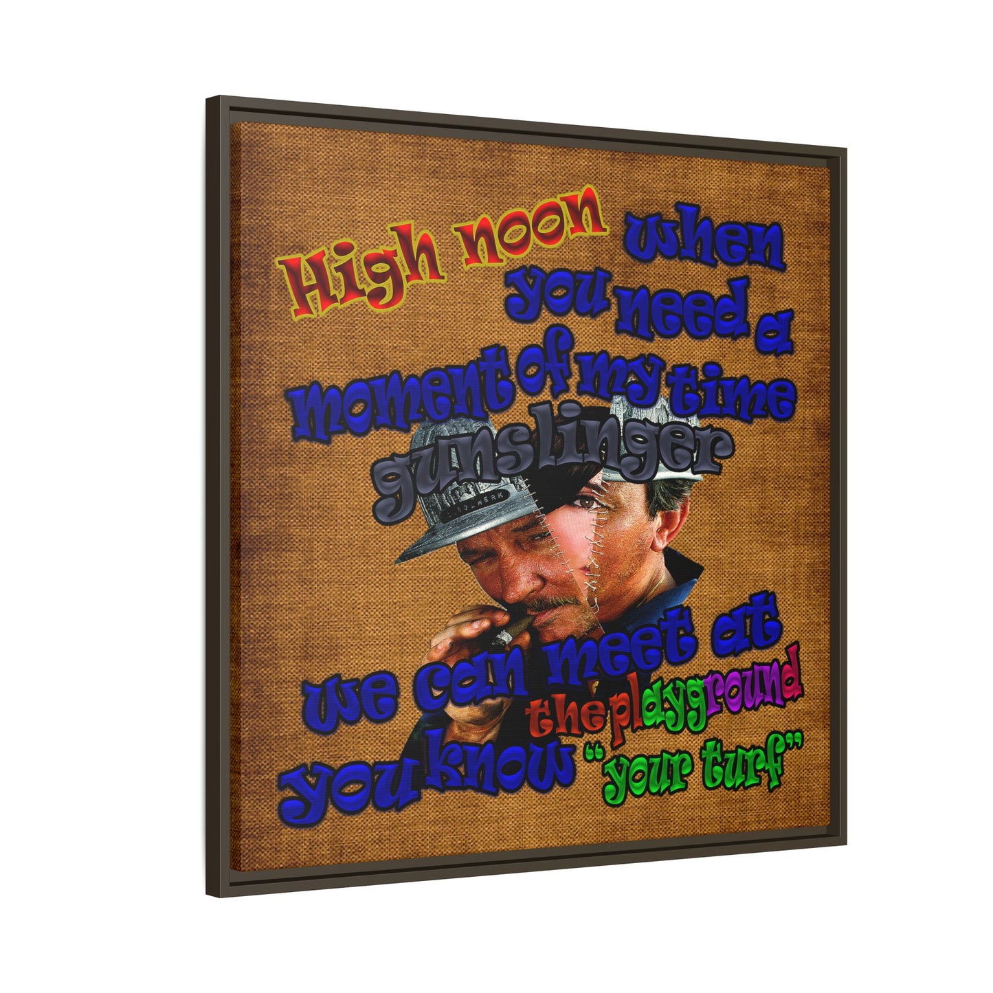 high noon - framed canvas art (brown papyrus)