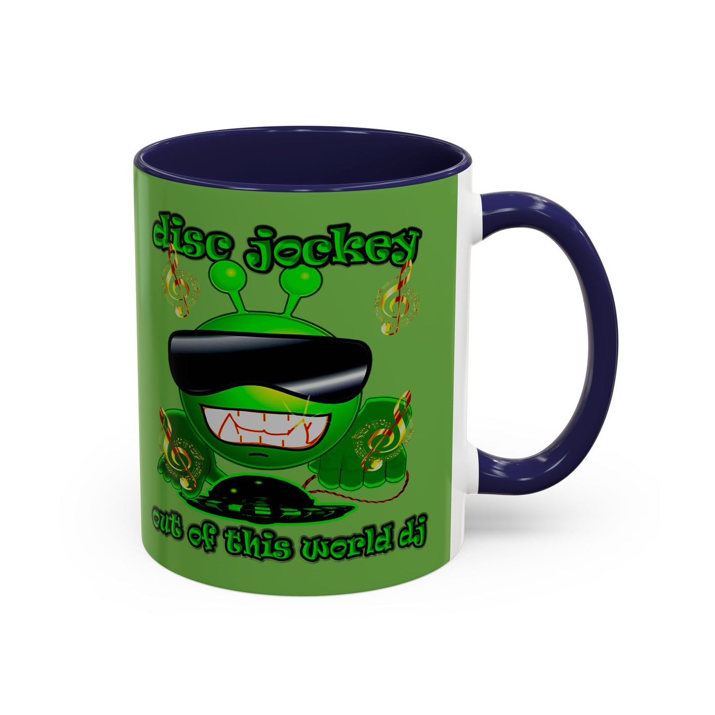 disc jockey - Accent Mug (green)