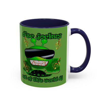 disc jockey - Accent Mug (green)