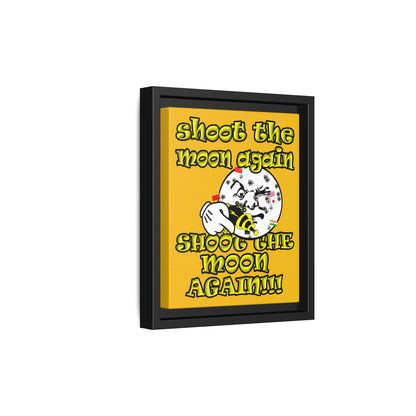 shoot the moon again - framed canvas art (yellow)