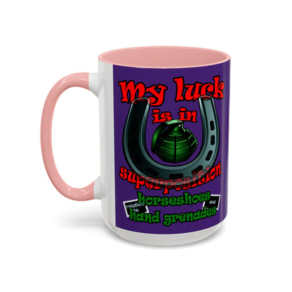 my luck - Accent Mug (purple)
