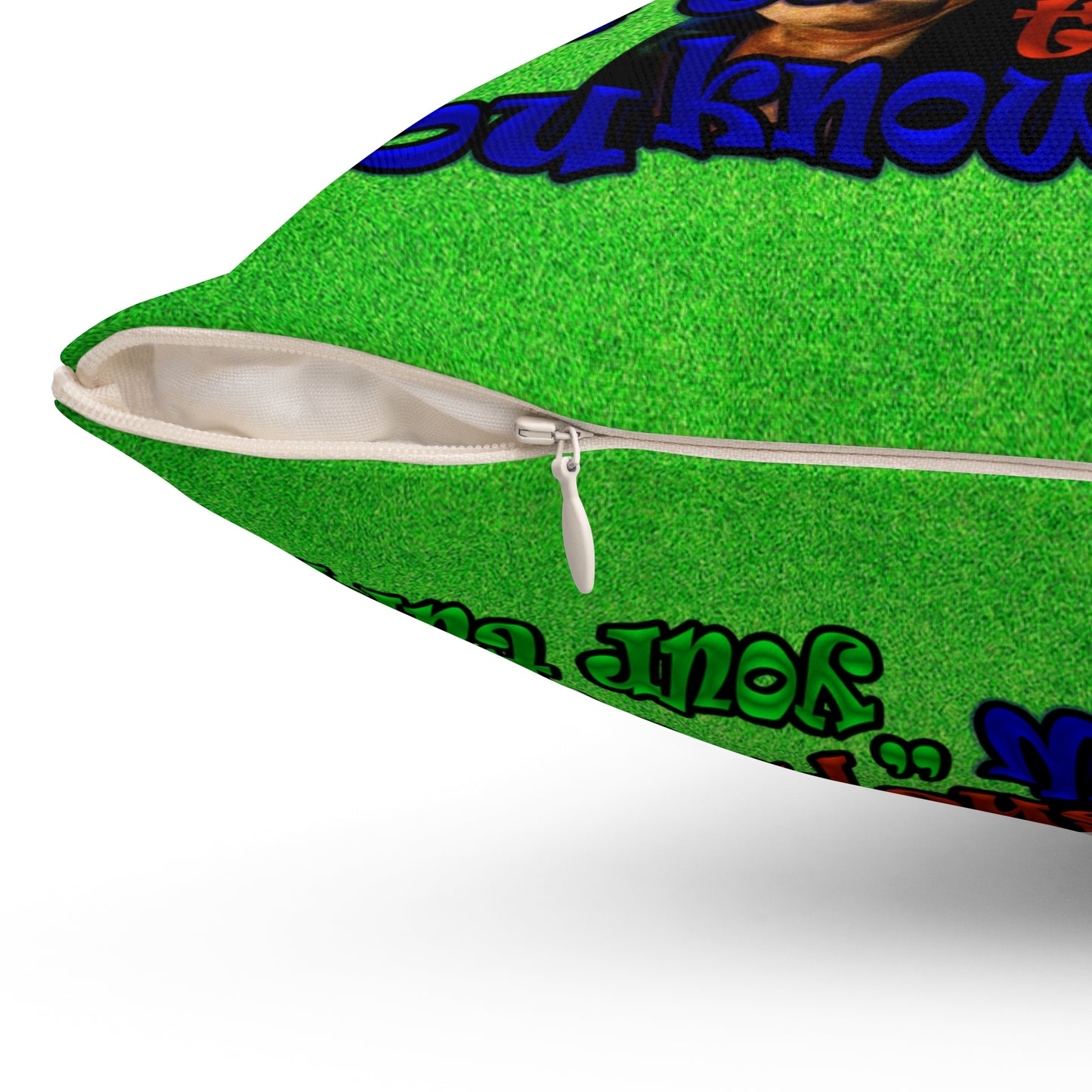 high noon - Spun Polyester Square Pillow - (green turf)