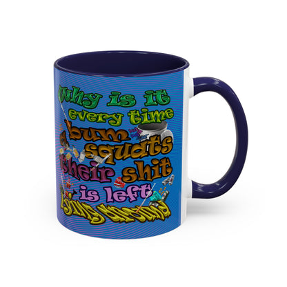 the bum's shit - Accent Mug (light blue-purple wave)