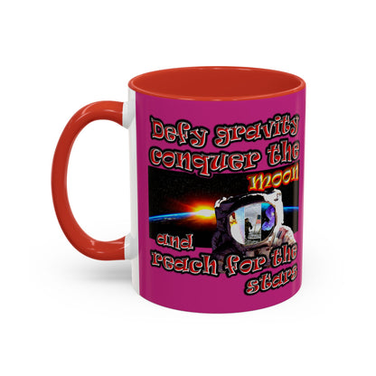 defy conquer reach - Accent Mug (pink)