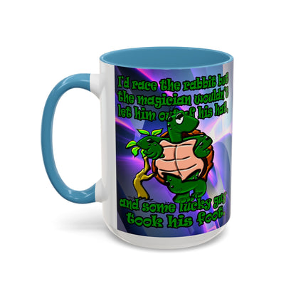turtle race - Accent Mug (grey-pink wave)
