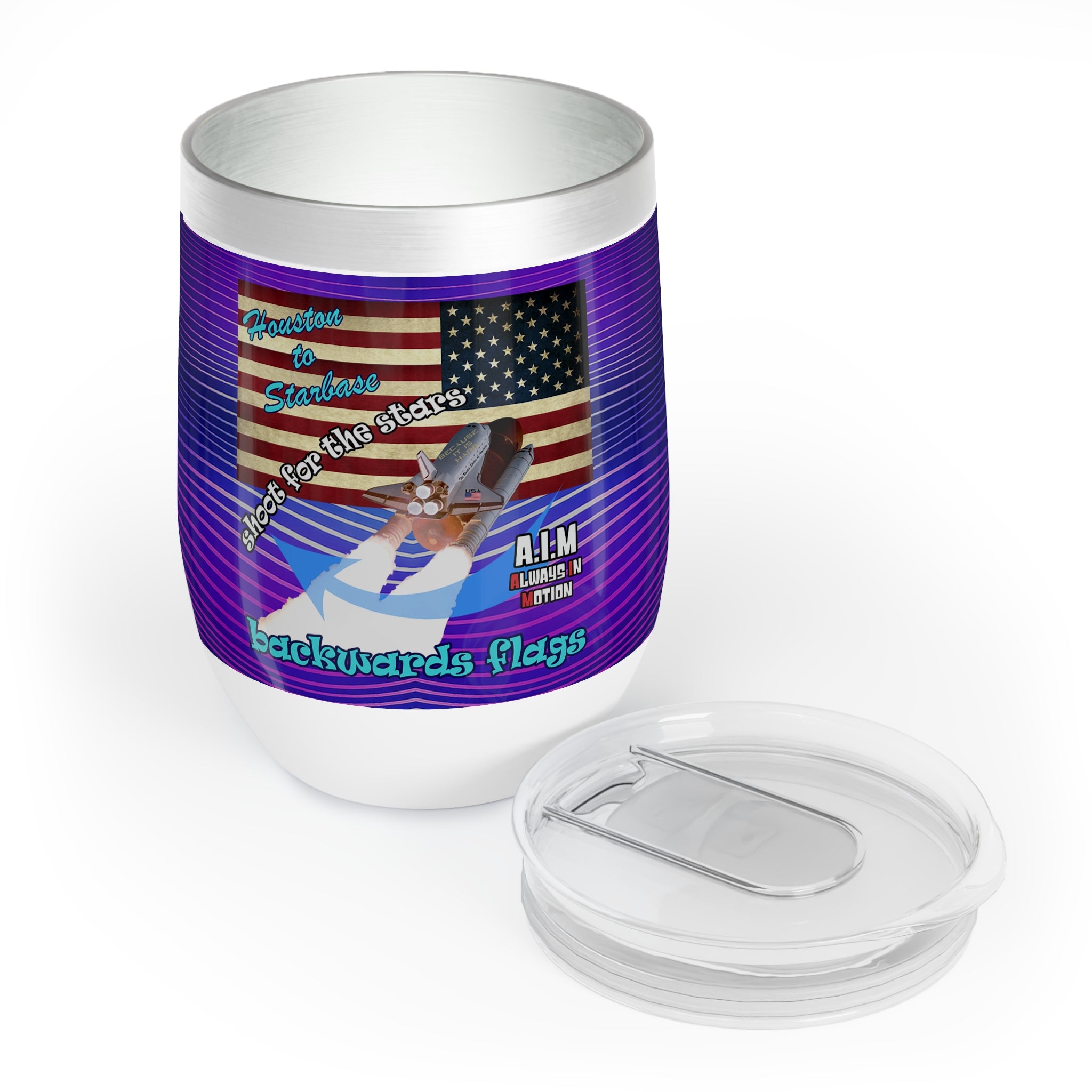shoot for the stars - Chill Wine Tumbler (purple wave)