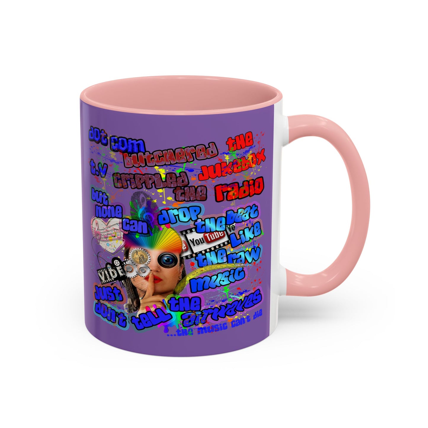 drop the beat - Accent Mug (light purple)