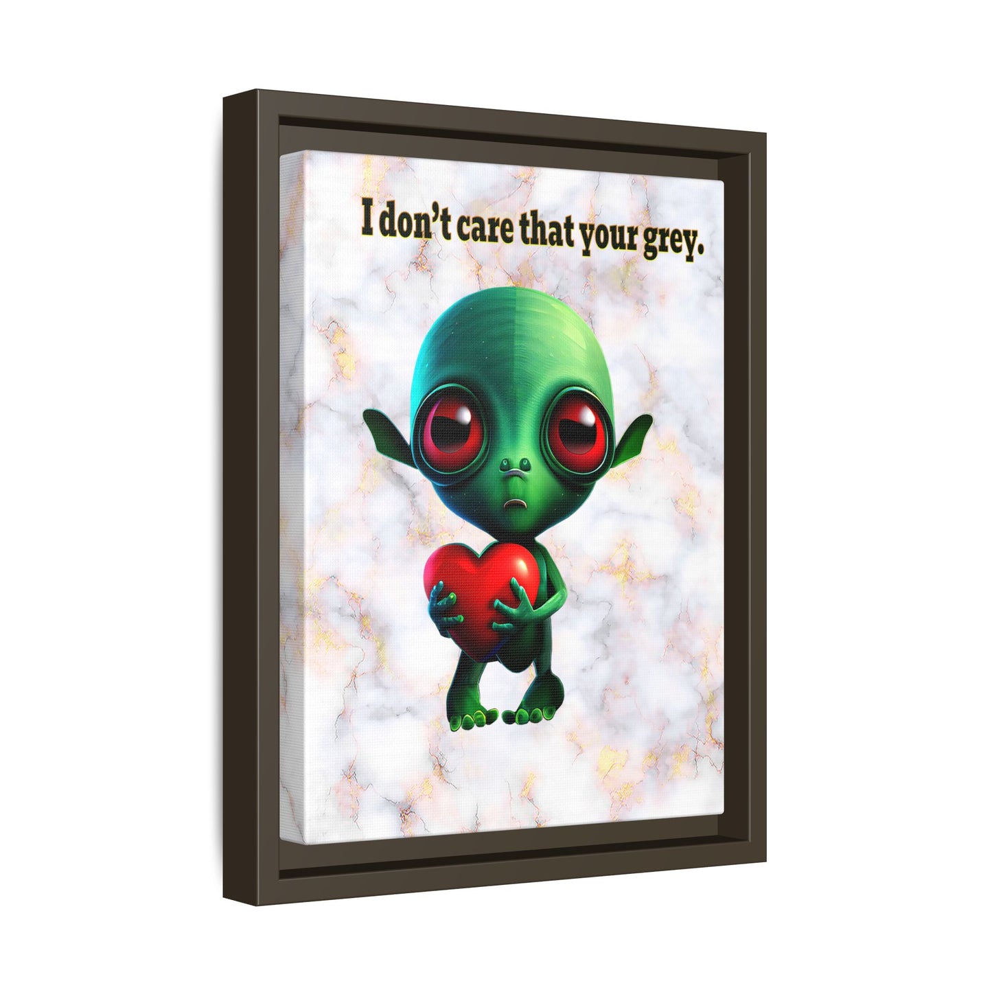 I don't care that your grey - framed canvas art (white marble)