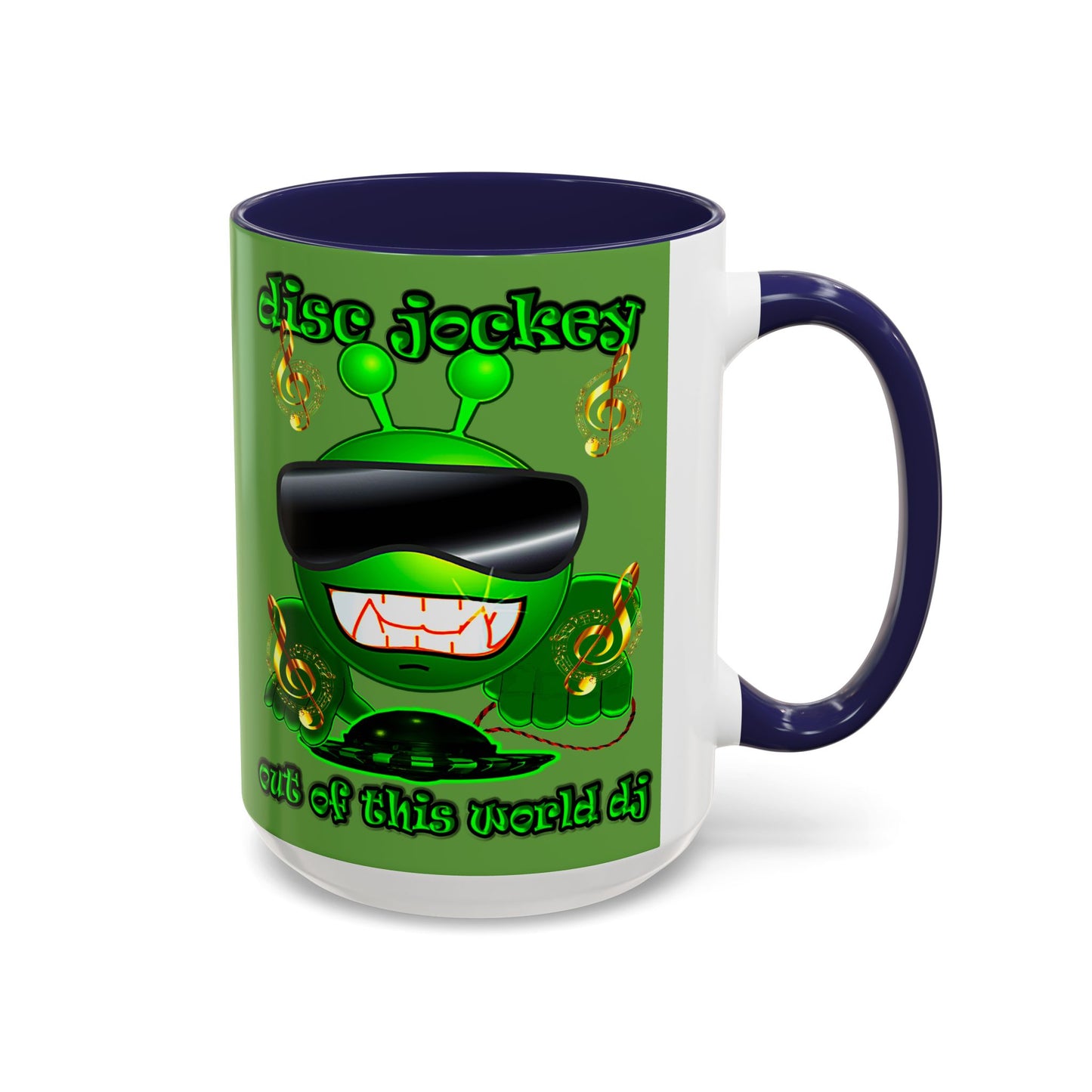 disc jockey - Accent Mug (green)