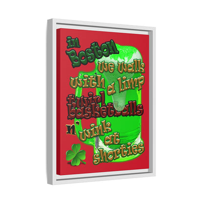 celtics logo - framed canvas art (dark red)