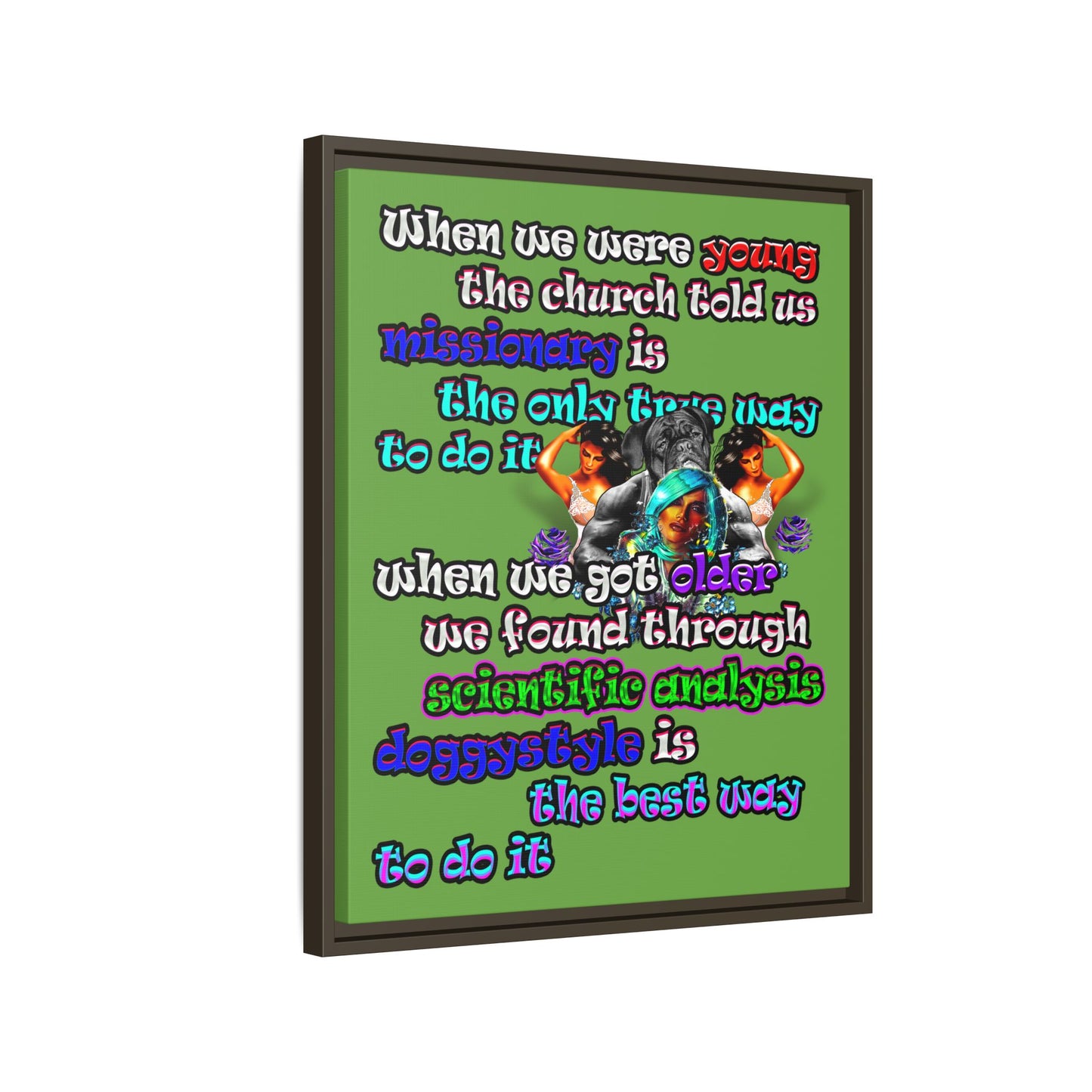 doggystyle - framed canvas art (green)