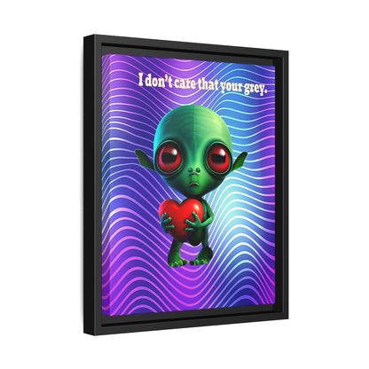 I don't care that your grey - framed canvas art (purple wave)