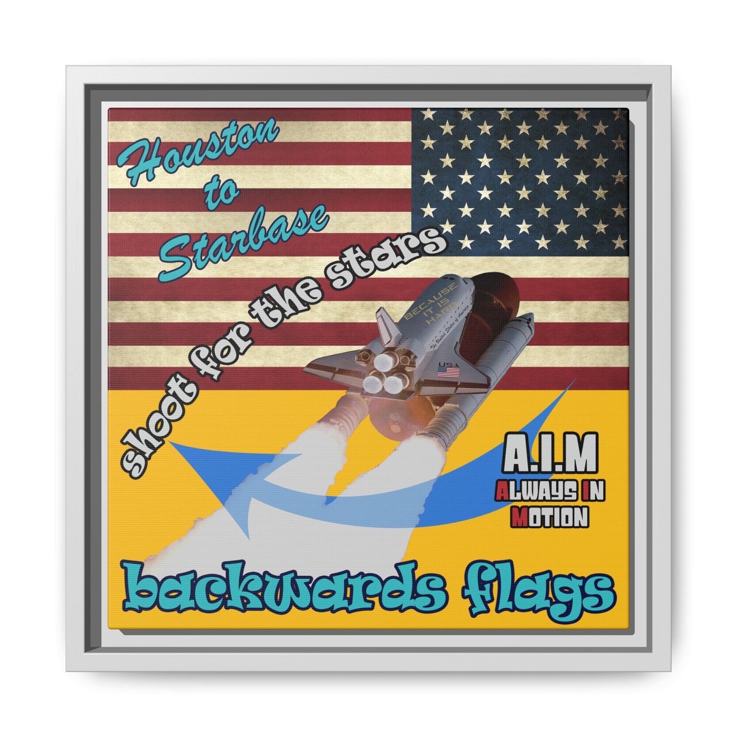 shoot for the stars - framed canvas art (yellow)