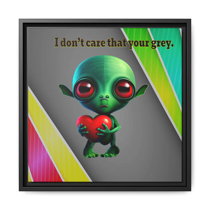 I don't care that your grey - framed canvas art (rainbow split)