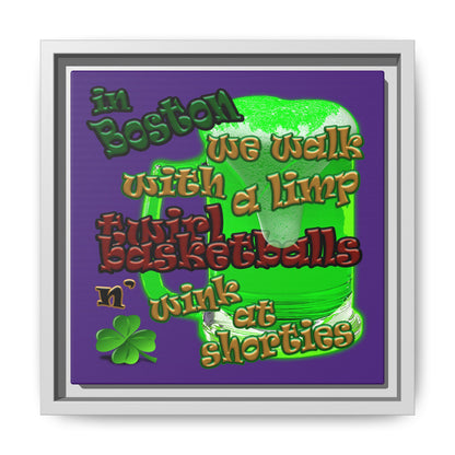 celtics logo - framed canvas art (purple)